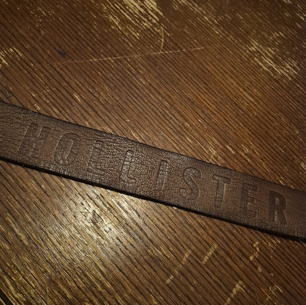 Hollister California Wide Brown Graphic Leather Belt, Vintage? With Tags W 34 - Picture 5 of 11